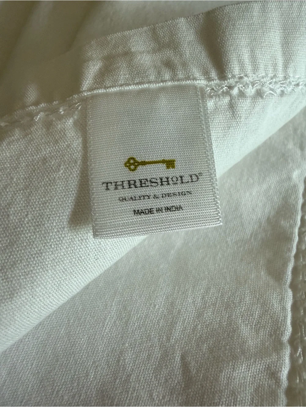 Threshold White Napkins with Subtle Stitch Detail. Set of 4